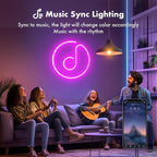 Neon Rope Lights, 50FT RGB Led Strip, Waterproof IP67, DIY Design, Music Sync, 44 Keys Remote Control, Multiple Modes, for Living Room, Bedroom, Holiday Decoration