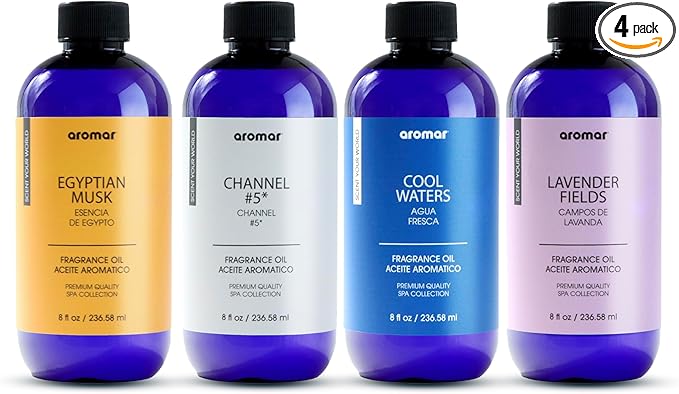 AROMAR Premium Fragrance Oil, Long-Lasting, Reinvigorating Uplifting Aroma for Aromatherapy, & Household Uses. Assorted Scents 8oz