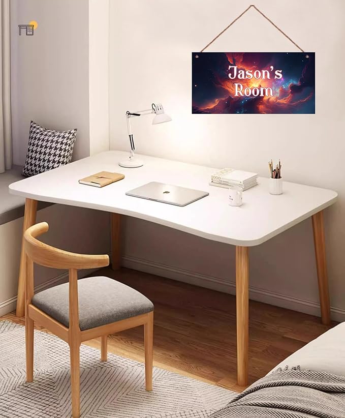 Personalized Universe Nebula Themed Sign For Kids Room Stars Nursery Door Decor,Custom Name Outer Space Wall Art Decor Decorative Plate for Boys Bedroom Girls Room Little Man Cave