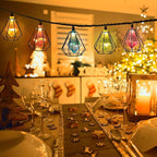 Vigdur Lantern String Lights - Muiticolor Deorative String Lights with 10 LED Bulbs Connectable, Indoor String Light for Bedroom Party Holiday Cottagecore Decor
