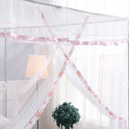 Canopy Bed Curtains Full - 4 Corner Canopy for Beds, Bed Canopy for Girls Adult, Bedroom Decor (Full Size, White)