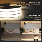 LED Strip Lights Daylight White 6000K,65.6ft 110-120V Neon Rope Lights,Flexible Silicone Outdoor Waterproof Neon Strip Lights for Bedroom,Mirror,Kitchen Cabinet, Living Room,Halloween Decor