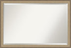 Amanti Art Bronze Bathroom Mirror for Over Sink, 27x39 Elegant Brushed Bronze Narrow Rectangle Vanity Mirror, Large Casual Frame, Hangs Horizonally and Vertically, Bathroom Wall Decor, Beveled Edge