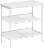 HOOBRO End Table, 3-Tier Narrow Side Table, Nightstand with 2 Flat or Slant Adjustable Shelves for Small Spaces, Hallway, Living Room, Bedroom, Sturdy, Easy Assembly, White WT23BZ01G1