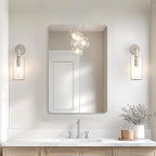 USHOWER Frameless Bathroom Mirror for Over Sink, 24x36 Inch Rectangle Wall Vanity Mirror for Bathroom, Bedroom, Entryway, Polished Edge, Tempered Glass