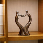 Artistic Heart-Shaped Couple Embrace Statue, 8-Inch Tall Romantic Sculpture - Meaningful Valentine's Day, for Wife, Husband, Couples - Elegant Resin Figurine for Home Decor, Wedding