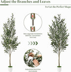 Alupssuc 5FT Artificial Olive Trees, Faux Silk Plant with Lively Artificial Trunk and Lifelike Fruits, Indoor Fake Potted Tree with White Planter for Modern Home Office Living Room Decor