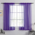 HUTO Purple Sheer Curtains 63 Inch Length for Girls Room Rod Pocket Voile Curtain Panels for Bedroom Living Room,Set of 2 Panels,52”x63”