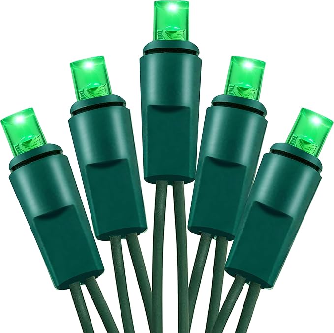 Holiday Essence Mini LED Green St. Patrick’s Lights Set, 60 5mm Wide Angle Christmas String Lights Green Wire, Indoor Outdoor Décor for Home Patio Garden Decorations, UL Certified
