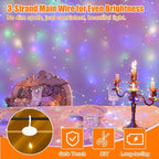600LED Multicolor Curtain Lights for Bedroom, 19.6ft x 9.8ft Fairy Curtain String Light with 24 Hooks, 8 Modes Hanging Lights for Wedding, Party, Backdrop, Window, Xmas Decor