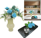 Artificial Rose Flowers 25pcs, Peacock Blue Foam Fake Rose Faux Flower for Wedding Bouquets Bridal Shower Centerpieces Floral Arrangements Home Decorations Party Backdrops Table