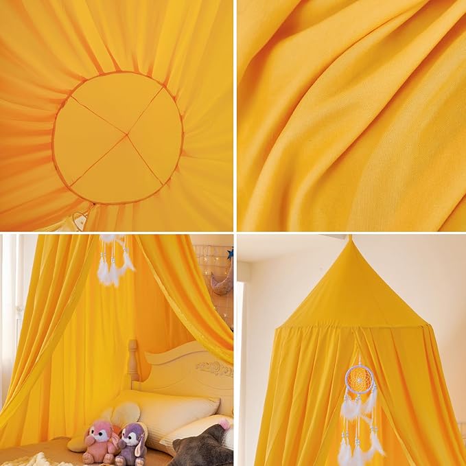 dix-rainbow Princess Decor Canopy for Kids Bed, Soft and Durable Bed Canopy for Girls Room Tent Canopy Dreamy Mosquito Net Bedding, Children Reading Nook Canopies Indoor