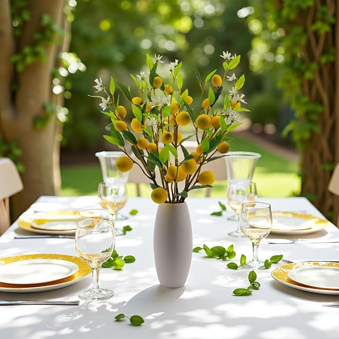 5pcs Artificial Lemon.24 Inch Lifelike artificial plants indoor.lemon tree artificial.artificial fruits for decoration.outdoor artificial plants.Used For Homes.Offices, Festivals.Flowers.And Vases