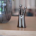 Couple Statue, Romantic Embrace Figurine - Elegant Home Decor for Living Room, Office Desk - Unique Anniversary & Valentine's Day Gift Idea for Her/Him, Wife/Husband - Resin with Premium Finish, 7.48"