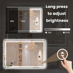 40"X36" LED Bathroom Mirror with Front Lights and Backlit, Anti-Fog, Dimmable, Shatter-Proof Tempered Glass, Lighted Bathroom Vanity Mirror for Wall with 3 Colors, Memory Function