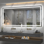77x 36 inch Large Lighted Bathroom Mirror for Wall, LED Illuminated Vanity Mirror with Lights, Dimmable, Anti-Fog, ETL Listed (Backlit and Front Lighted)