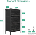 AODK Dresser for Bedroom Nightstand Small Dressers Chest of Drawers End Table for Living Room, Closet Dresser with 3 Storage Drawers Organizer Clothes, Charcoal Black