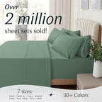 LuxClub 4 PC California King Sheet Set, Breathable Luxury Bed Sheets, Deep Pockets Wrinkle Free Cooling Sheets Machine Washable Hotel Bedding Silky Soft - Tree Moss Green Cal King
