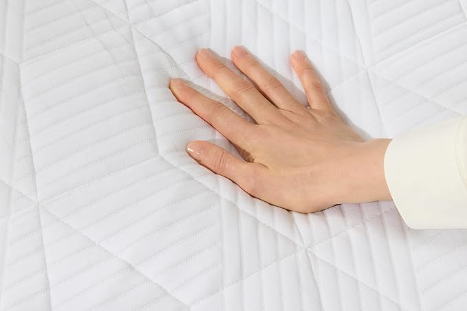 Amazon Basics Memory Foam Mattress, Medium Firm, Cooling Gel, Queen Size Mattress, CertiPUR-US® Certified Foam, 80 x 60 x 10 inches, White/Gray