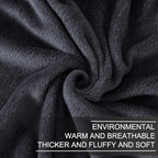Fleece Blanket Queen Size for All Season 350GSM - Premium Lightweight Anti-Static Throw for Queen/Full Size Bed Extra Soft Brush Fabric Warm Sofa Thermal Blanket 90" x 90"(Dark Gray Queen)