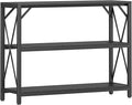 Homeiju Entry Table 40" Width, 3-Tier Entryway Table with Storage, Industrial Sofa Table with Open Shelves, Foyer Tables for Entryway, Hallway, Kitchen, Living Room and Bedroom, Black