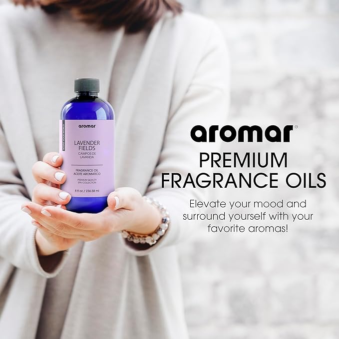 AROMAR Premium Fragrance Oil - Essential Oil for Diffusers & Home Aromatherapy - Lavender Fields - 8oz