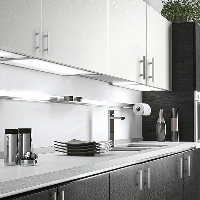 JOY DECOR 25 Pack 5 Inch Cabinet Pulls Kitchen Cabinet Handles with 3 Inch Hole Center Brushed Nickel Cabinet Hardware Stainless Steel Kitchen Drawer Pulls for Cabinets Cupboard, 76mm Hole Centers