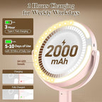 Makeup Mirror with Lights, Double Sided 1x/30x Magnifying Mirror with Light, Rechargeable 3 Color Lights and Adjustable Brightness, 360° Rotation Detachable Comes with Tweezer(Pink)