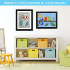 [3 Pack] Kids Art Frames, 10x12.5 Front Opening Kids Artwork Frames Changeable, Displays 8.5x11 With Mat and 10x12.5 Without Mat, Holds 50 Pcs, for 3D Picture, Crafts, Children Drawing, Hanging Art, Portfolio Storage