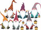 28 Inch Christmas Elf Window Cling Decals. Colorful Nordic Christmas Gnome Home Holiday Decoration. Reusable, No Adhesive, Traditional Scandinavian Holiday Decor. Made in America. (XL (Set of 6))