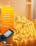 Twinkle Star 100 LED Star String Lights, 33FT Plug in Fairy String Lights Waterproof, Extendable for Indoor, Outdoor, Wedding Party, Christmas Tree, New Year, Ramadan, Garden Decoration, Warm White