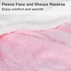 Catalonia Sherpa Wearable Blanket with Sleeves & Foot Pockets for Adult Women Men, Comfy Snuggly Wrap Sleeved Throw Blanket Robe, Gift Idea, Pink