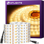 HitLights LED Strip Lights Warm White 3000K, 16.4ft Premium Tape Light for Bedroom, 300 LEDs/Reel, 150LM/ft, 22W, UL-Listed, 12V Flexible Dimmable Rope Lights for Room, Home, Under Cabinet Lighting