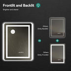 YITAHOME 24 x 32 Inches LED Bathroom Mirror, Front Light and Backlit, Motion Sensor, 10X Magnifying Glass, 3 Colors Dimmable, 5mm Tempered Glass, Anti-Fog, Wall Mounted Mirror-Vertically Only