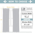 ChrisDowa 100% Blackout Curtains 72 inch Long for Bedroom with Black Liner, 2 Thick Layers Total Blackout Thermal Insulated Grommet Window Curtains 2 Panels Set (Light Grey, 42 x 72 Inch)