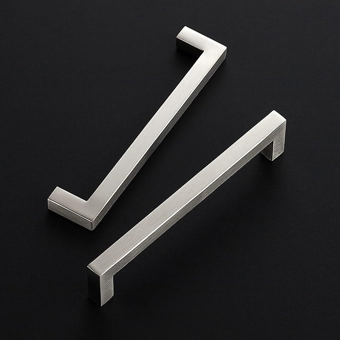 Ravinte 18 Pack 6-1/4 Inch Square Cabinet Handles - Brushed Nickel Stainless Steel Drawer Pulls - Kitchen Hardware