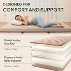 ZonLi Japanese Floor Futon Mattress Twin Size 75"x 39", 100% Cotton Cover 4'' Thicken Tatami Mattress, Foldable Sleeping Pad, Portable Dormitory Tatami Mat, Roll Up Floor Lounger Bed for Adult (Khaki)