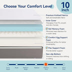 Amazon Basics Memory Foam Mattress, Medium Firm, 10 Inch, Full, White/Grey