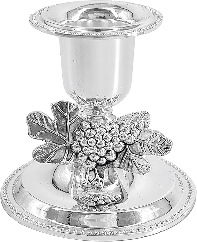 The Dreidel Company Shabbat Candlesticks Candle Holders Silver Plated, 2 Candlesticks Set (12 Sets)