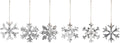 DEMDACO Cozy Time Silver Tone 4 x 4 Inch Wood Christmas Tree Decoration, Festive Holiday Décor, Distressed, Hanging Ornaments, Set of 6, Snowflake