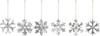 DEMDACO Cozy Time Silver Tone 4 x 4 Inch Wood Christmas Tree Decoration, Festive Holiday Décor, Distressed, Hanging Ornaments, Set of 6, Snowflake