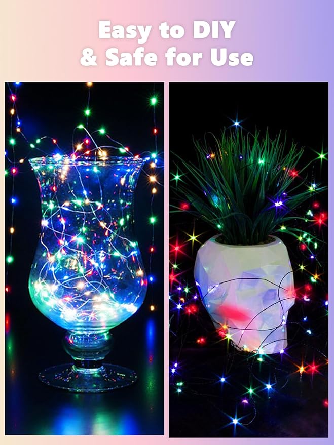 3 Pack Fairy Lights Battery Operated with Remote Control Timer, 26 FT 80 LED String Lights Outdoor Indoor, 8 Mode Twinkle Lights for Christmas Party Wedding Birthday Bedroom Decoration (Multicolor)