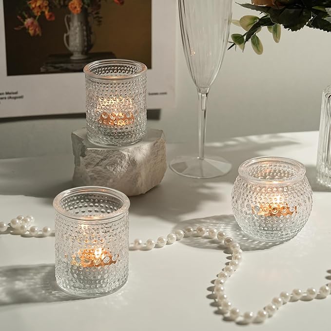 36pcs Votive Candle Holders, Clear Tea Light Candle Holder Glass for Diwali, 2x2.5inchs Candle Holders for Wedding, Table Centerpiece, Birthday and Holiday Decorations