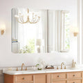 Frameless Bathroom Mirror for Over Sink,Wall Mounted Vanity Mirrors 15x15in,Rounded Rectangle Mirror Frameless with Polished Edge for Bedroom,Living Room,Entryway,Shatterproof (Horizontal/Vertical)