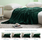 Exclusivo Mezcla Fleece Queen Size Blanket for Bed, 90x90 Inches Soft Cozy Jacquard Flannel Blankets, Lightweight Fuzzy Plush Warm for Winter, Forest Green
