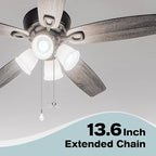 Ceiling Fan Pull Chains With Decorative, 2 Pieces Of Copper Ceiling Fan Chain Extenders 13.6 Inches Fit All Standard Ceiling Fans And Light Fixtures，Pull Chain Extension With Connector.