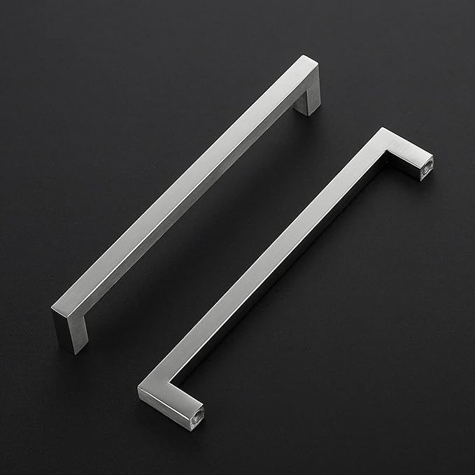 Ravinte 3 Pack Brushed Nickel Kitchen Cabinet Handles 8 Inch Cabinet Pulls Square Kitchen Hardware for Cabinet Drawer Pulls Drawer Handles Come with Screwdriver