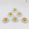 Daisy Vintage Resin Hand Painted Drawer Pulls Cabinet Knobs Handles Country Kitchen Home Decoration White (Pack of 6)