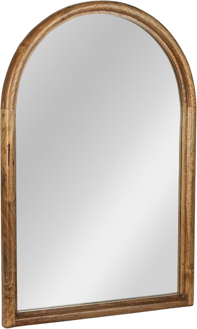 Creative Co-Op Arched Mango Wood Wall Mirror, Natural