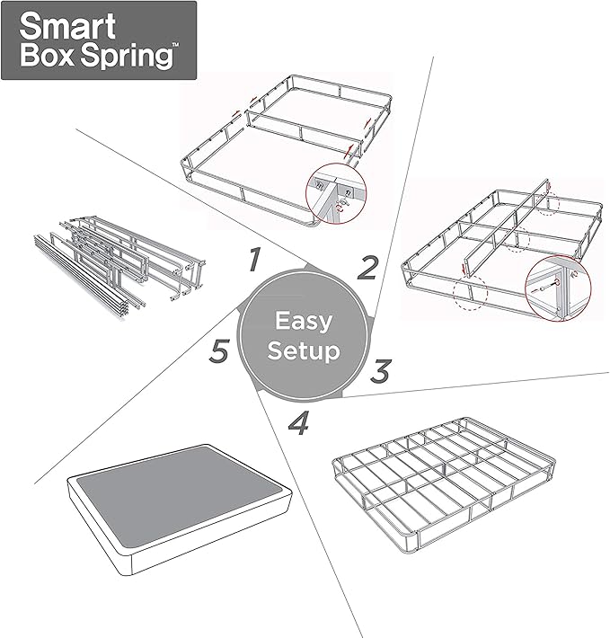 ZINUS 9 Inch Metal Smart Box Spring, Mattress Foundation, Strong Metal Frame, Easy Assembly, Twin
